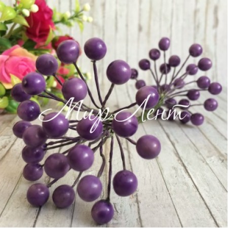 Калина глянцевая, 8 мм, фиолетовая, упаковка 500 шт.