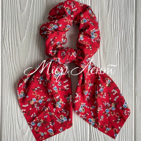 Резинка Твіллі жатка в квіточку, 27 см, червона, шт.