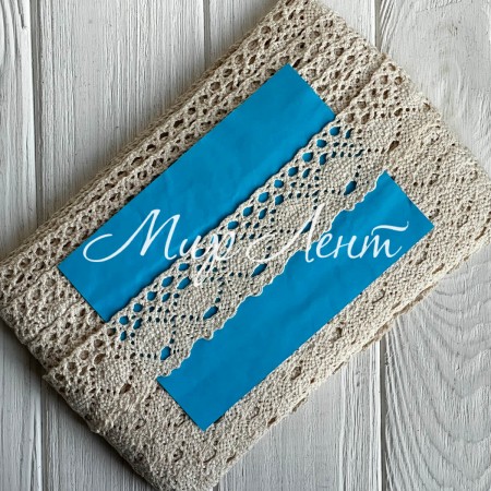 Кружево вязаное (D30096 / S1009), 4,2 см, молочное, рулон 13 м