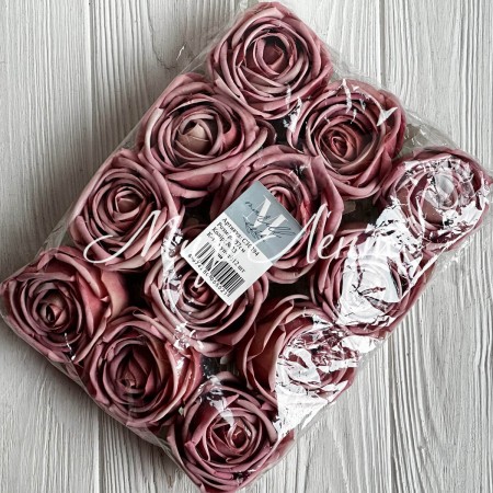 Бутон чайной розы, 7 см, темно-пудровая, упаковка 12 шт.