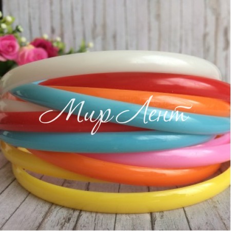 Обруч 0,8 см (пластик), кольоровий мікс, упаковка 12 шт.