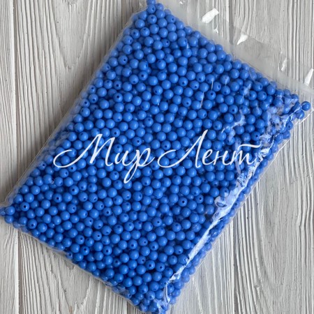 Бусина акрилова, 10 мм, світло-синя, упаковка 500 г