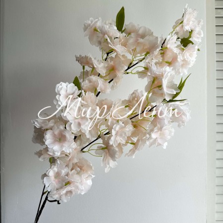 Сакура с листиками, 100 см, нежно-персиковая, шт.