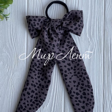 Резинка Твилли с узким бантом, 30 см, черничная, шт.