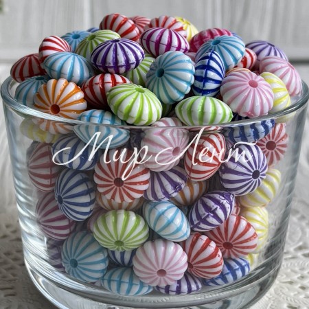 Бусина спиралька объемная, 8х14 мм, цветной микс, упаковка 500 г