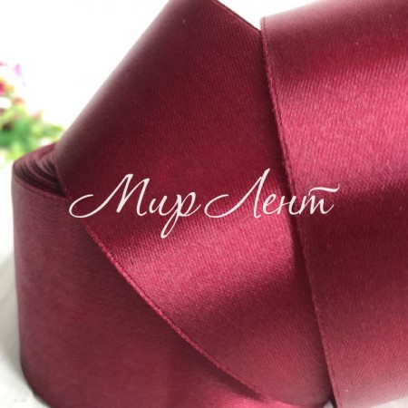 Атлас 5 см, гранатовый, рулон 33 м, УПАКОВКА 4 рулона