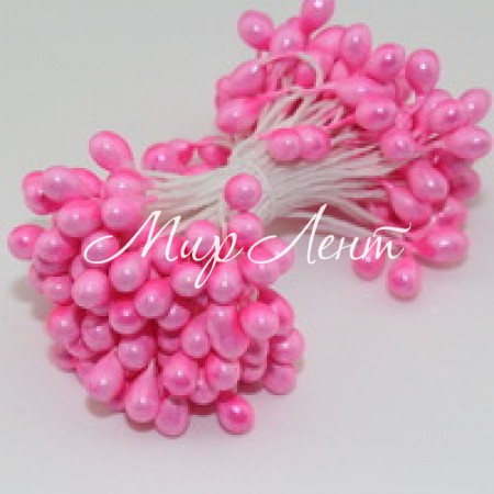 Тичинки великі, 4 мм, яскраво-рожеві, пучок 900 шт.