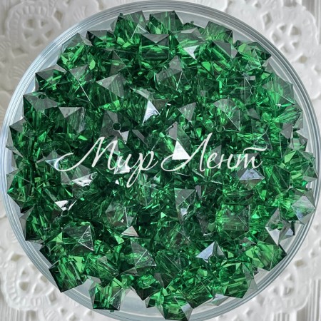 Хрусталь кубовидный, 10 мм, зеленый, упаковка 500 г