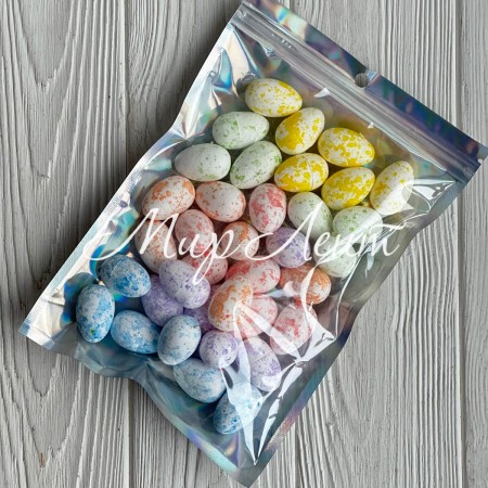 Пасхальные яйца (L00727), 2х3 см, белые с цветным, упаковка 36 шт.