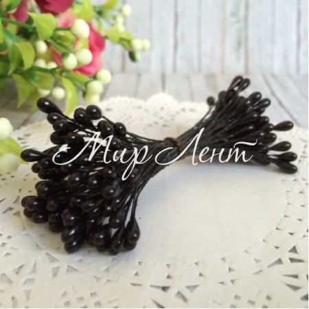 Тычинки маленькие, 2 мм, черные, пучок 1800 шт.