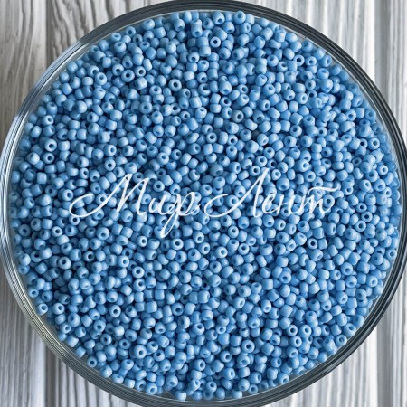 Бисер непрозрачный, размер 12/0, небесно-голубой (43), упаковка 400 г
