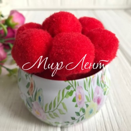 Помпоны, 3 см, красный, упаковка 250 шт.