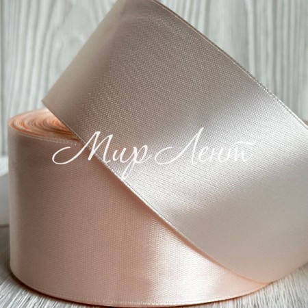 Атлас 5 см, пастельно-персиковый, рулон 33 м