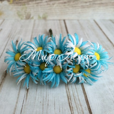 Ромашка рваная, 2,5 см, светло-бирюзовая, упаковка 120 шт.