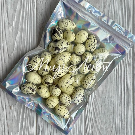 Пасхальні яйця (L00729), 2х3 см, світло-жовті з чорним, упаковка 36 шт.