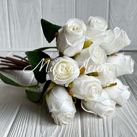 Букет роз, 28 см, айвори, букет из 11 шт.