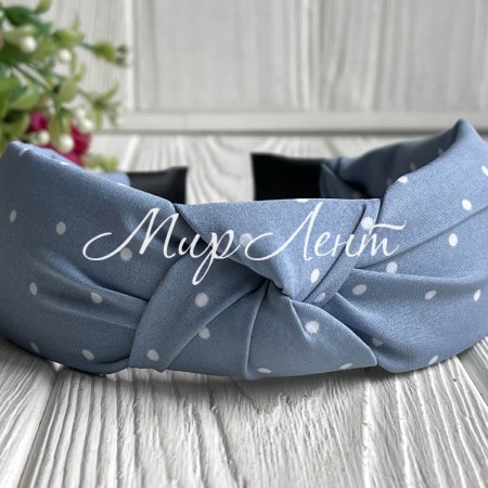 Обруч софт чалма горох, 4 см, небесно-голубой, шт.