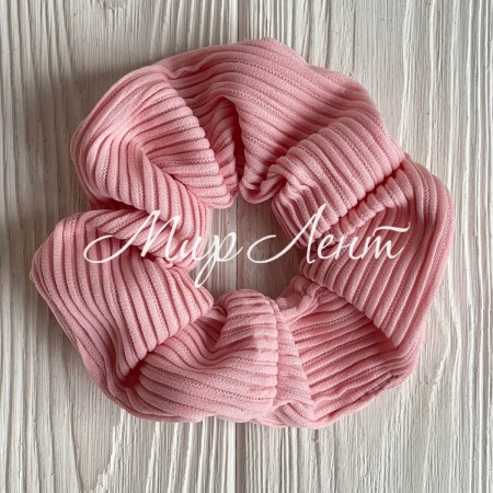 Скранч гофре, 12 см, пудрово-розовый, шт.