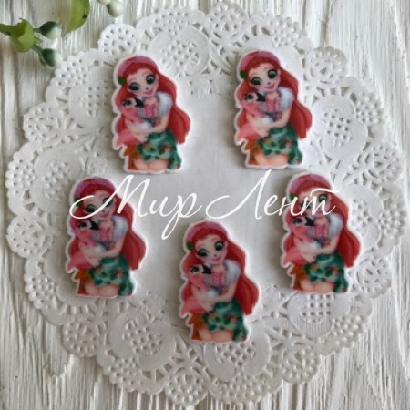 Кабошон Enchantimals, 3,5 см, с фламинго, упаковка 25 шт.