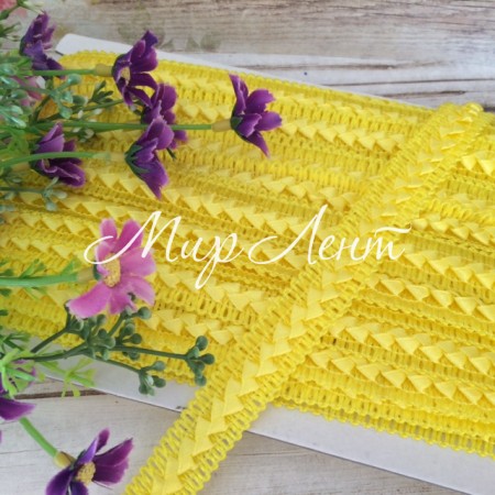 Тесьма самоса, 1,8 см, желтая, моток 18 м