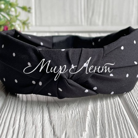 Обруч софт чалма горох, 4 см, чорний, шт.