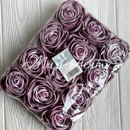 Бутон чайной розы, 7 см, фиолетовая, упаковка 12 шт.
