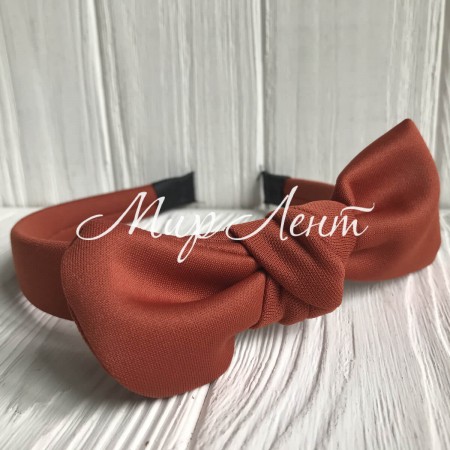 Обруч креп солоха однотонный, 2,5 см, карамельный, шт.