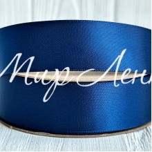 Атлас двусторонний (премиум), 2,5 см, сапфировый, рулон 23 м