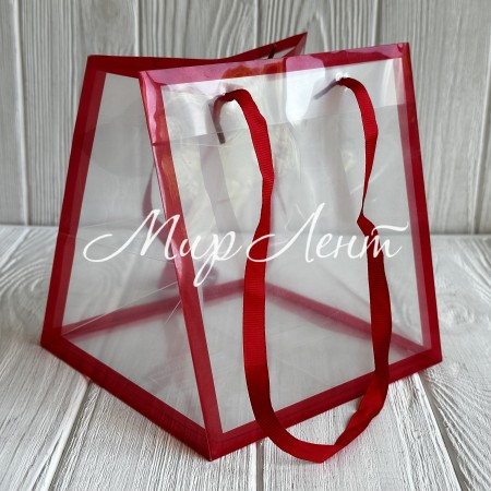 Пакет пластиковый квадратный, 15 см, красный, упаковка 10 шт.