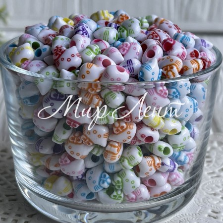 Бусина Китти, 11 мм, цветной микс, упаковка 500 г