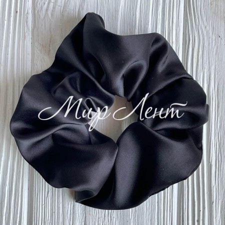 Скранч шелк, 11 см, черный, шт.