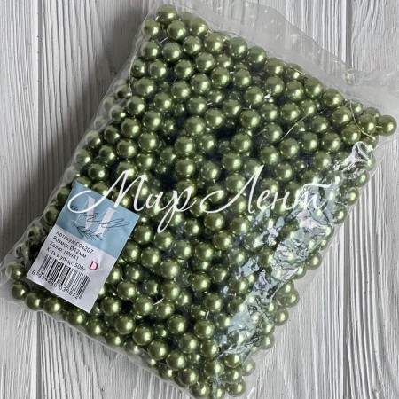 Жемчуг на нити Vip, 12 мм, оливковый, упаковка 500 г