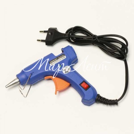 Клеевой термопистолет с выключателем (IHELI JQI), 20 W, под стержни 7 мм, синий