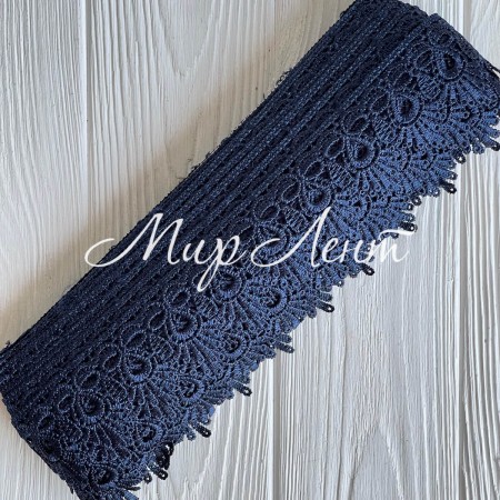 Кружево макраме (TJ-10161), 4,5 см, сапфировое, рулон 13,5 м 