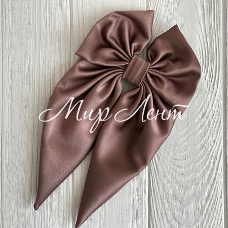 Бант платок атлас, 13,5 х 25 см, кофейный, шт.