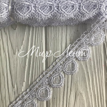 Кружево макраме среднее (ТВ-7), 3,3 см, белое, рулон 9 метров