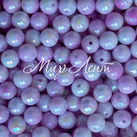 Бусина акриловая (перламутр) омбре, 10 мм, розовый пастельный микс, упаковка 500 г
