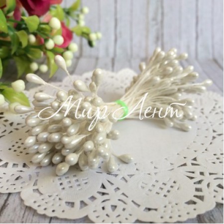 Тычинки маленькие, 2 мм, белые, пучок 1800 шт.