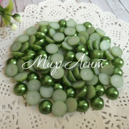 Полубусина, 8 мм, оливковый, 250 г