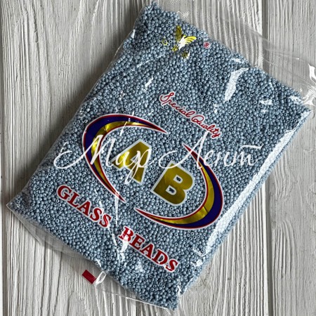 Бисер непрозрачный, размер 12/0, нежно-голубой (KQ674), упаковка 400 г