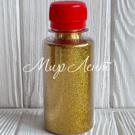 Присыпка глиттер (баночка), 1/96, золото голограмма, упаковка 100 г