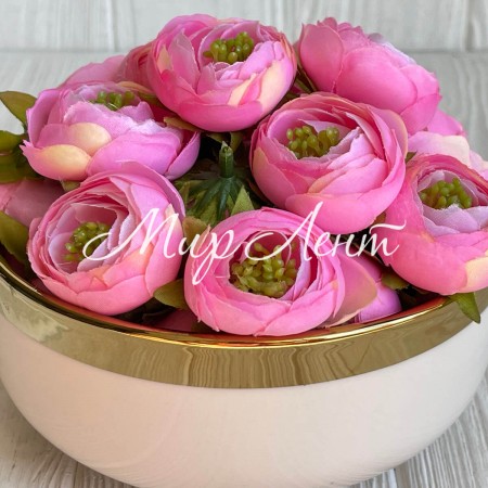 Бутон ранункулюса, 4 см, насыщенно-розово-желтый, упаковка 25 шт.