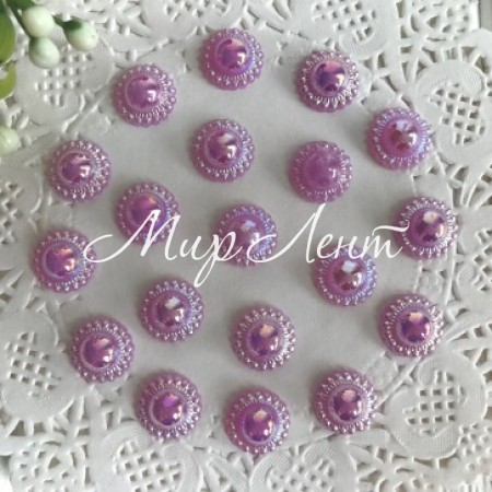 Серединка круг ромашка (перламутр), 11 мм, сиреневый, упаковка 250 грам