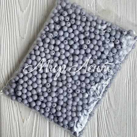 Бусина акриловая, 10 мм, серая, упаковка 500 г