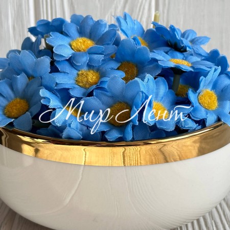 Бутон ромашки, 4 см, голубой, Большая упаковка 500 шт.