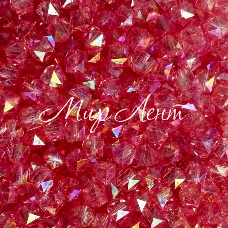Хрусталь перламутр кубовидный, 8 мм, коралловый, упаковка 500 г