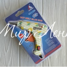 Клеевой термопистолет с выключателем с рисунком (Lanben), 20 W, под стержни 7 мм, белый с ананасами, шт.