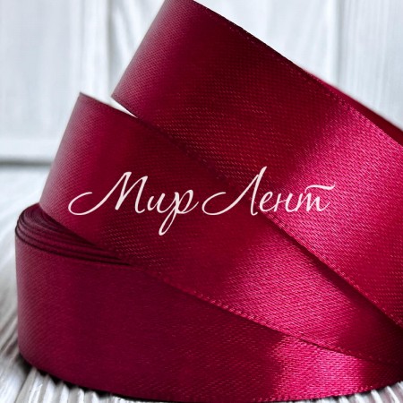 Атлас 2,5 см, красный бархат, рулон 33 м