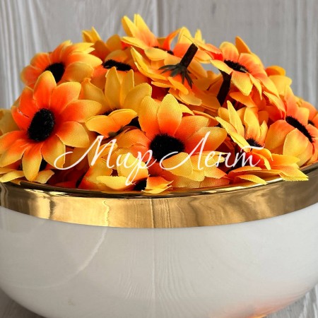 Бутон подсолнуха (маленький), 4,5 см, желто-ярко-оранжевый, Большая упаковка 500 шт.