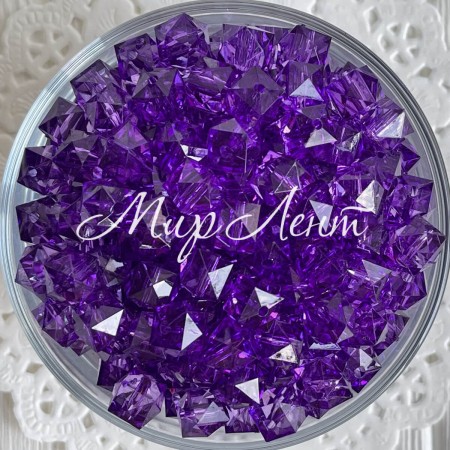 Хрусталь кубовидный, 10 мм, темно-фиолетовый, упаковка 500 г